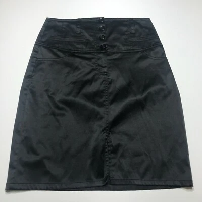 Falda Guess Jeans Mujer Talla 28 Negra 3 Botones Frontales Hasta la Rodilla Recta Foto 1 de 4