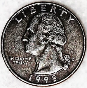 1998 D Error Quarter Missing Clad Obverse/Reverse Double Die Obverse - Picture 1 of 5