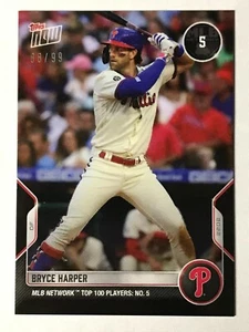 Bryce Harper 2022 MLB TOPPS NOW® MLB Network's Top 100 #5 NUMBERED 88/99 IN HAND - Picture 1 of 2