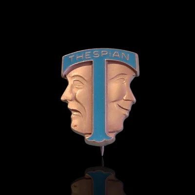 Silver Tone Blue Enamel Thespian Tie Tac Lapel Pin - Image 1 of 4