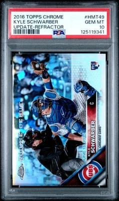 2016 Topps Chrome Update Kyle Schwarber #HMT49 Refractor PSA 10 POP 13 - Image 1 of 2
