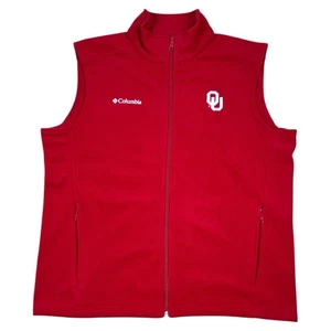 Columbia Oklahoma Sooners Fleece Weste Full Zip Reißverschlusstaschen Herren XL OU rot - Bild 1 von 9