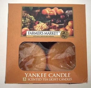 NEW RETIRED Yankee Candle-  Farmers Market Tea Light Candles- 10 Open Box - Picture 1 of 6