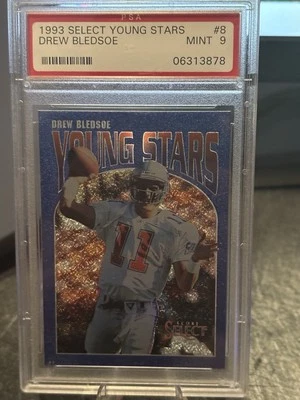 1993 SCORE SELECT #8 YOUNG STARS DREW BLEDSOE PSA 9 MINT - Image 1 of 2