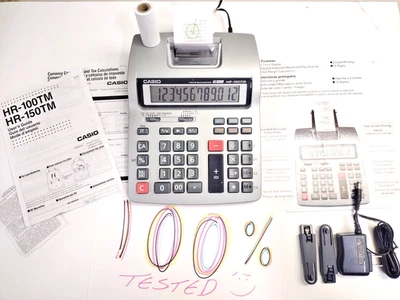 NEW+100% TESTED PERFECT+FREE ROLL Casio HR-150TM Business Printing calculator ob - Image 1 of 4