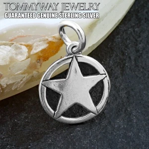 Guaranteed Genuine 925 Sterling Silver Texas Lone Star (Star in Circle) Charm - Picture 1 of 5