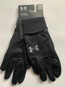 Under Armour Storm Handschuhe Größe M wasserdicht Laufen Freizeitfutter schwarz UA Spieler  - Bild 1 von 8