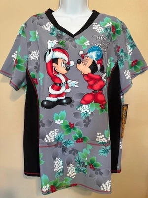 Mickey Minnie Mouse Cherokee  Disney Christmas V Neck Top TF783 MKNU - Image 1 of 4