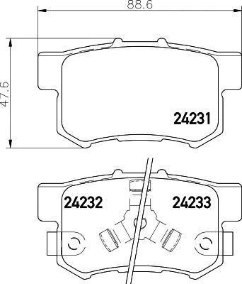 Mintex Rear Brake Pads Set For Acura Honda Honda (Dongfeng) Accord Cr-v Crosstou - Image 1 of 1