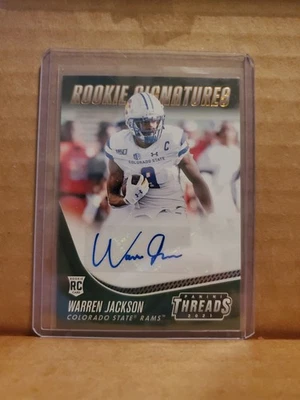 2021 Chronicles Threads Rookie Signatures Warren Jackson CSU Denver Broncos RC - Image 1 of 2