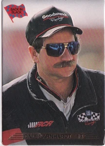 Tarjeta trasera Dale Earnhardt Back in Black Braille 125 1993 llena de acción - Imagen 1 de 2