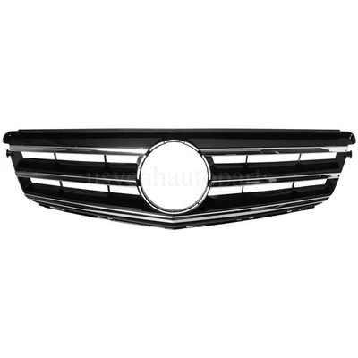 Chrome& Black Grille For 2008-2014 Mercedes Benz C Class W204 C250 C300 C350 Foto 1 de 4
