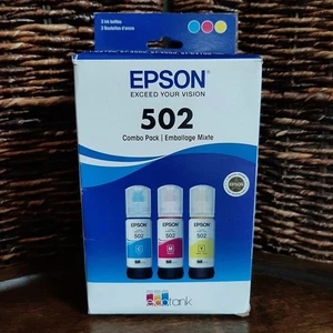 Nuevo en caja Epson 502 Combo Pack Tinta Cian Magenta Amarillo Nuevo en caja Sin abrir Genuino  - Imagen 1 de 7