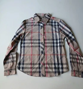 Burberry Girl’s Cotton-Blend Plaid Shirt Size XL - Picture 1 of 7