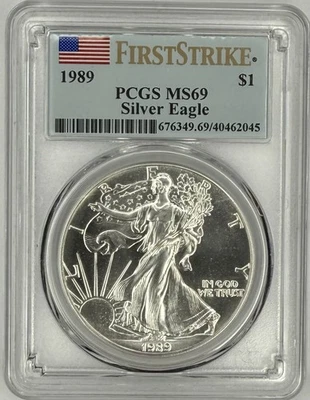 1989 American Silver Eagle PCGS MS69 First Strike ‼️RARE IN FIRST STRIKE🇺🇸‼️ - Image 1 of 3