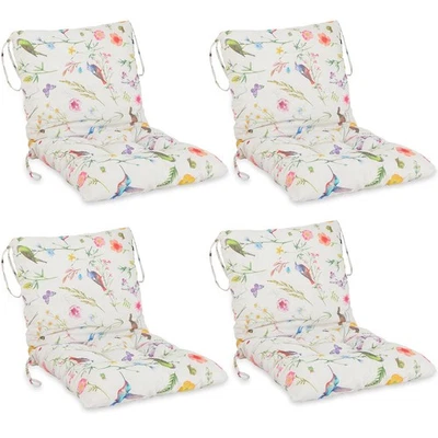 4 Pcs Outdoor Patio Chair Cushions with Back, 21.7 x 43.3 Inch Decorative Din... - Image 1 of 4