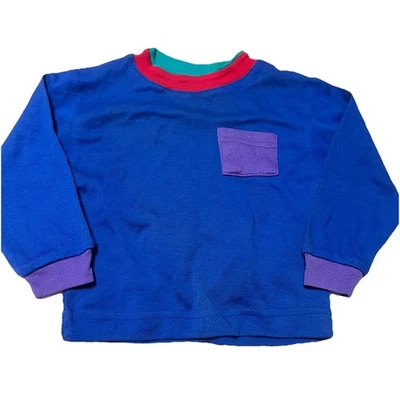 Camisa Perfect Pals Color Block Azul Púrpura Rojo Verde Años 80 90 24m Niños De Colección Foto 1 de 3
