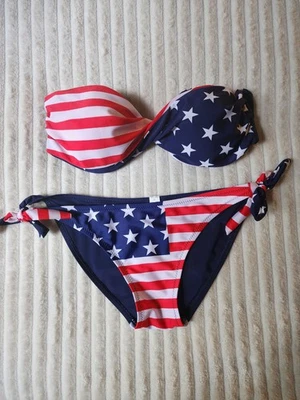 Bikini American Flag Small 2 Piece Bathing Suit Imperfection  - Image 1 of 4