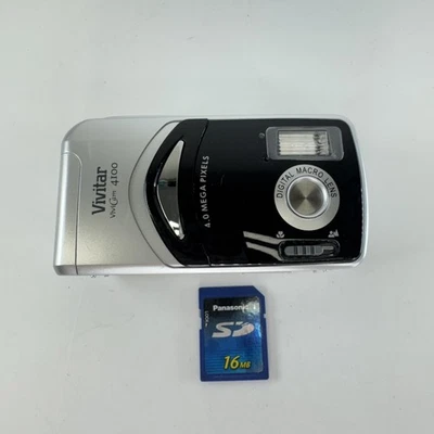 Vivitar ViviCam 4100 Digital Camera 4.0 MP 2x Zoom Macro LCD w/ 16MB SD Card - Image 1 of 4