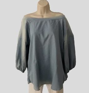1.4.3. Top túnica Story azul denim con hombros descubiertos talla L - Imagen 1 de 6