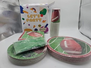 Set festa calcio per 24, tovaglioli, tazze, piatti, forchette - Foto 1 di 5