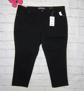 GLORIA VANDERBILT AMANDA Slimming Jeans Black Classic Rise Tapered Sz. 20W Short - Picture 1 of 10
