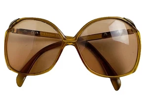 Vintage Christian Dior Amber Lucite Gold Oversized Brille Germany 2104 10 56-11 - Bild 1 von 12