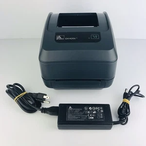 Zebra GK420t Thermal Label Printer With Power Supply - Feed Issues /Powers On - Picture 1 of 13