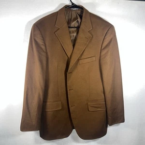 Bachrach Men's 100% Cashmere Sport Coat Blazer Black Made in Canada 42R 3 Button - Picture 1 of 5