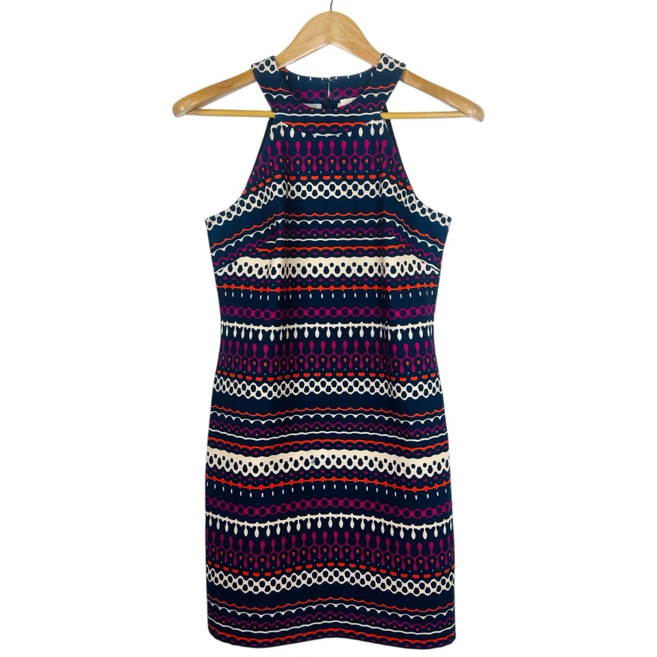 Trina Trina Turk Striped Sleeveless Halter Neck Mini Dress Multi Women's Size S - Image 1 of 4