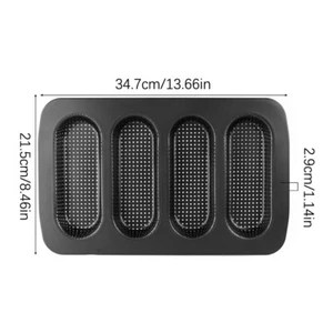 Hot Dot Bun Pan, Perforated Carbon Steel Non-Stick Hotdog Bun Mold _t - Picture 1 of 9