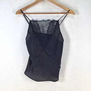 Sheike womens cami tank top size 6 sheer black lace trim sleeveless 114015 - Picture 1 of 9