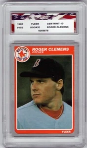 1985 Fleer #155 Roger Clemens Rookie Card AGC 10 Gem Mint - Picture 1 of 2