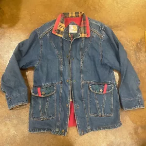 Vintage Women's Be In The Current Seen Jean Jacket Coat Size L Oversized - Picture 1 of 9