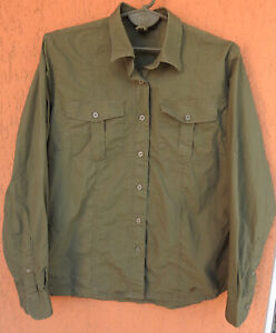 SEELAND Womens Hunting Shirt Green Long Sleeve Button Up (XL)
