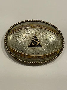 1989 PERENNIAL CHAMPION Hand Engraved Nickel Silver Belt Buckle - Picture 1 of 6