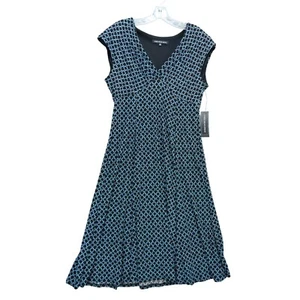 Jones Wear Dress V-Neck Sleeveless Geometric Print Midi Dress Size 14 - Picture 1 of 10
