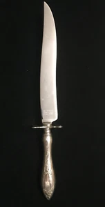 Cuchillo para tallar asado Stieff 11-1/2" dama Claire grabado a mano plata de ley - Imagen 1 de 5