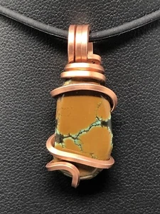 Turquoise Pendant ONLY China handcrafted Quality Copper Wrap Healing Reiki P18 - Picture 1 of 6