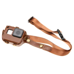 PU Leather With Shoulder Strap Protective Cover Case Camera Bag For Gopro Hero 6 - Picture 1 of 21