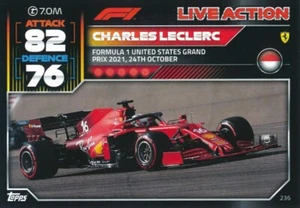#236 CHARLES LECLERC 2022 Topps Turbo Attax F1 Formula 1 LIVE ACTION FERRARI - Picture 1 of 2