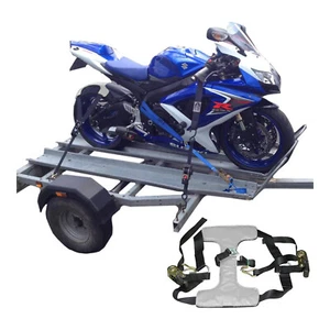 2x Road Bike Rear Wheel Tie Down System Tyre Downs Strap Straps Motorbike - Bild 1 von 2