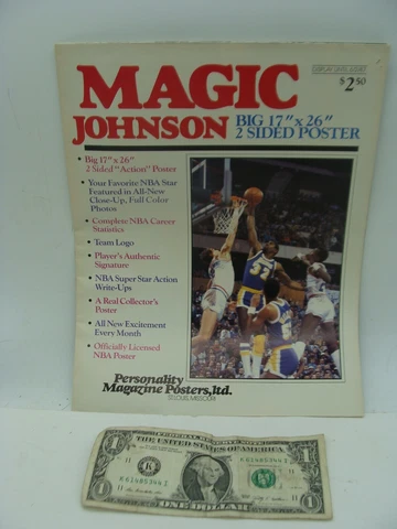 Extremely Rare Magic Johnson 1987 Poster - Official NBA Licensed Cover