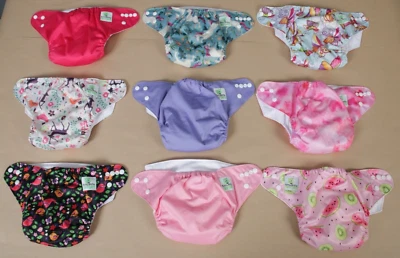 30 Little Aussie Monster Baby Cloth Nappies with 30 Bamboo Inserts + Extras - Image 1 of 4