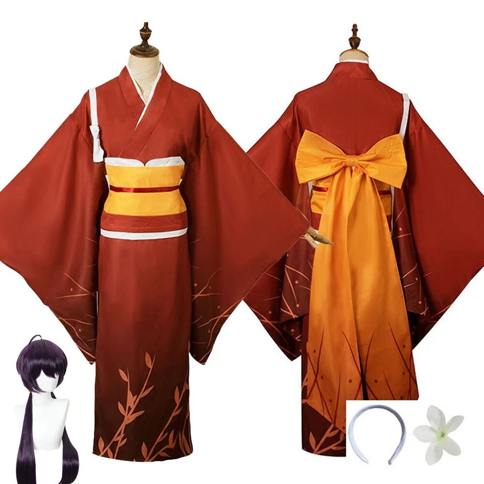 Bungo Stray Dogs Izumi Kyouka Cosplay Costume Women's Kimono Halloween Outfits - Image 1 of 4