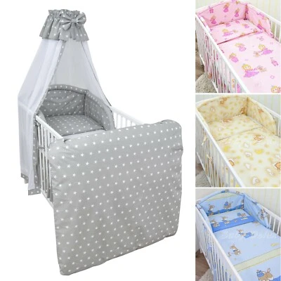 BABY-DELUX Baby Bettwäsche Set 5-tlg mit Nestchen Bettwäsche Chiffon Himmel Designauswahl