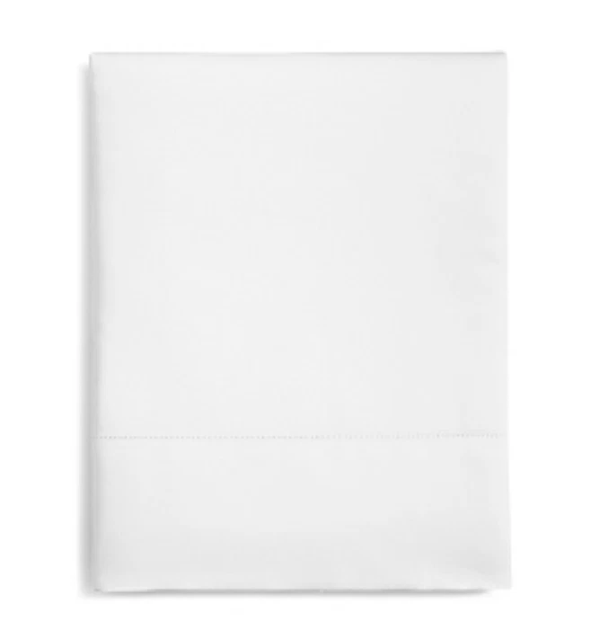 Hudson Park Collection 600TC White Sateen Cotton Flat Sheet - FULL H2302B - Image 1 of 1
