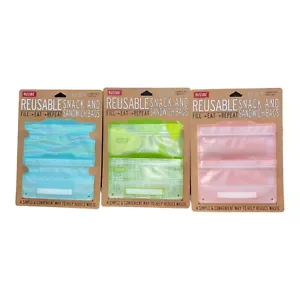 Russbe Lote 12 Bolsas Reutilizables para Snacks y Sándwiches Rosa Azul Verde 4pk x3 Almacenamiento Nuevas - Imagen 1 de 5