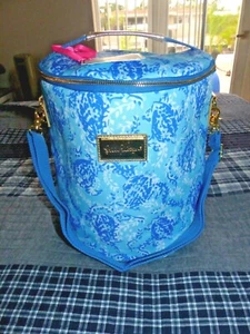 LILLY PULITZER Insulated Round Beach Cooler with Strap TURTLEY AWESOME NWT! - Picture 1 of 4