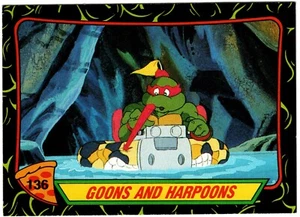 1989 Topps Teenage Mutant Ninja Turtles Card #136 - Goons And Harpoons - Picture 1 of 2